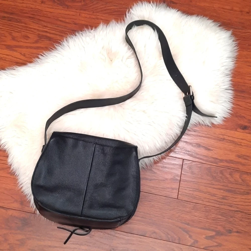 Violetta Pebble Leather Saddle Large Crossbody Shouder Bag - Picture 2 of 8